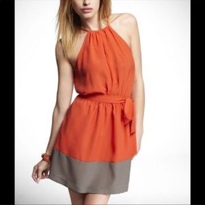 NWOT express orange and nude dress